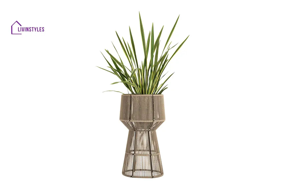 Petit Outdoor Planter For Garden Balcony Braided & Rope - Brown - Planter