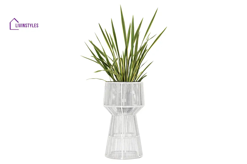 Petit Outdoor Planter For Garden Balcony Braided & Rope - White - Planter