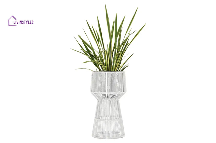 Petit Outdoor Planter For Garden Balcony Braided & Rope - White - Planter