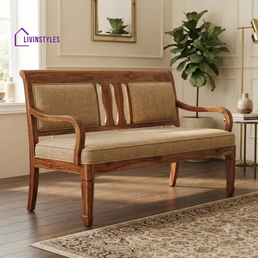 Petlin Wooden Bench for Living Room | Bedroom | Extra Seating