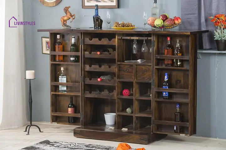 Petro Solid Wood Bar Cabinet Bar