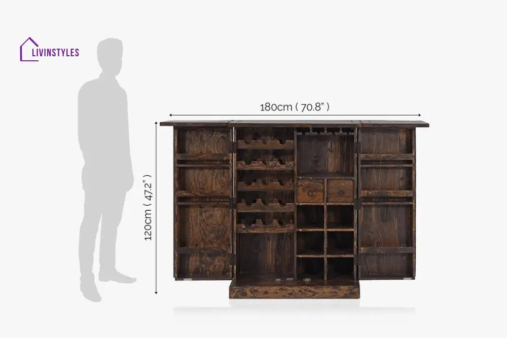 Petro Solid Wood Bar Cabinet Bar