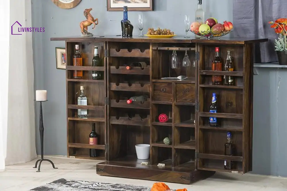 Petro Solid Wood Bar Cabinet Bar