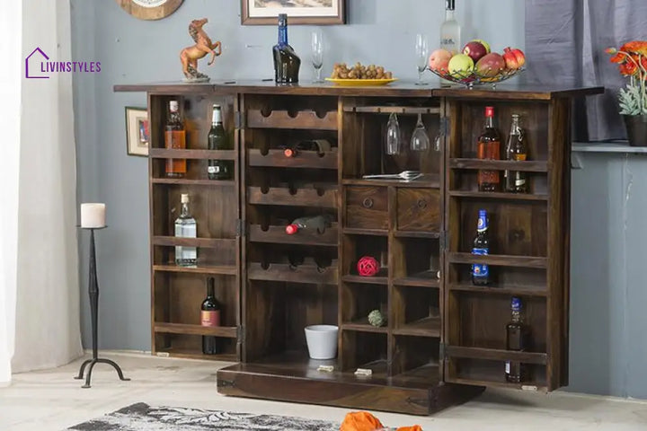 Petro Solid Wood Bar Cabinet Bar