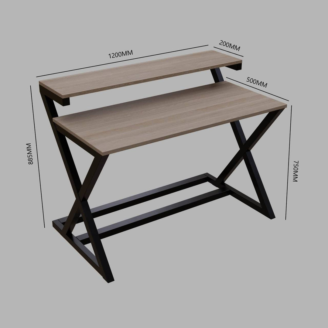 Austin Study Table in White Color with Upper Shelve | Computer Table | Study Table for Home