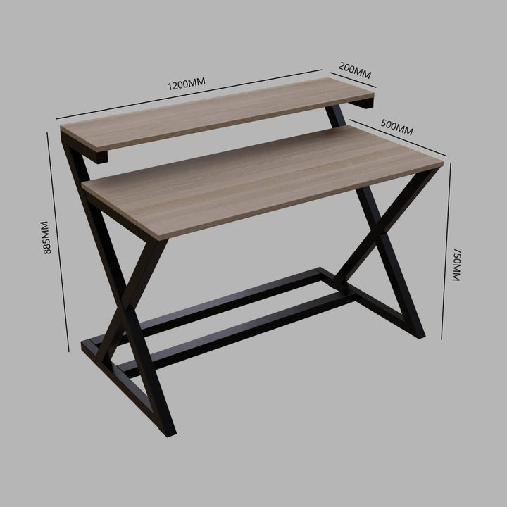 Austin Study Table in White Color with Upper Shelve | Computer Table | Study Table for Home