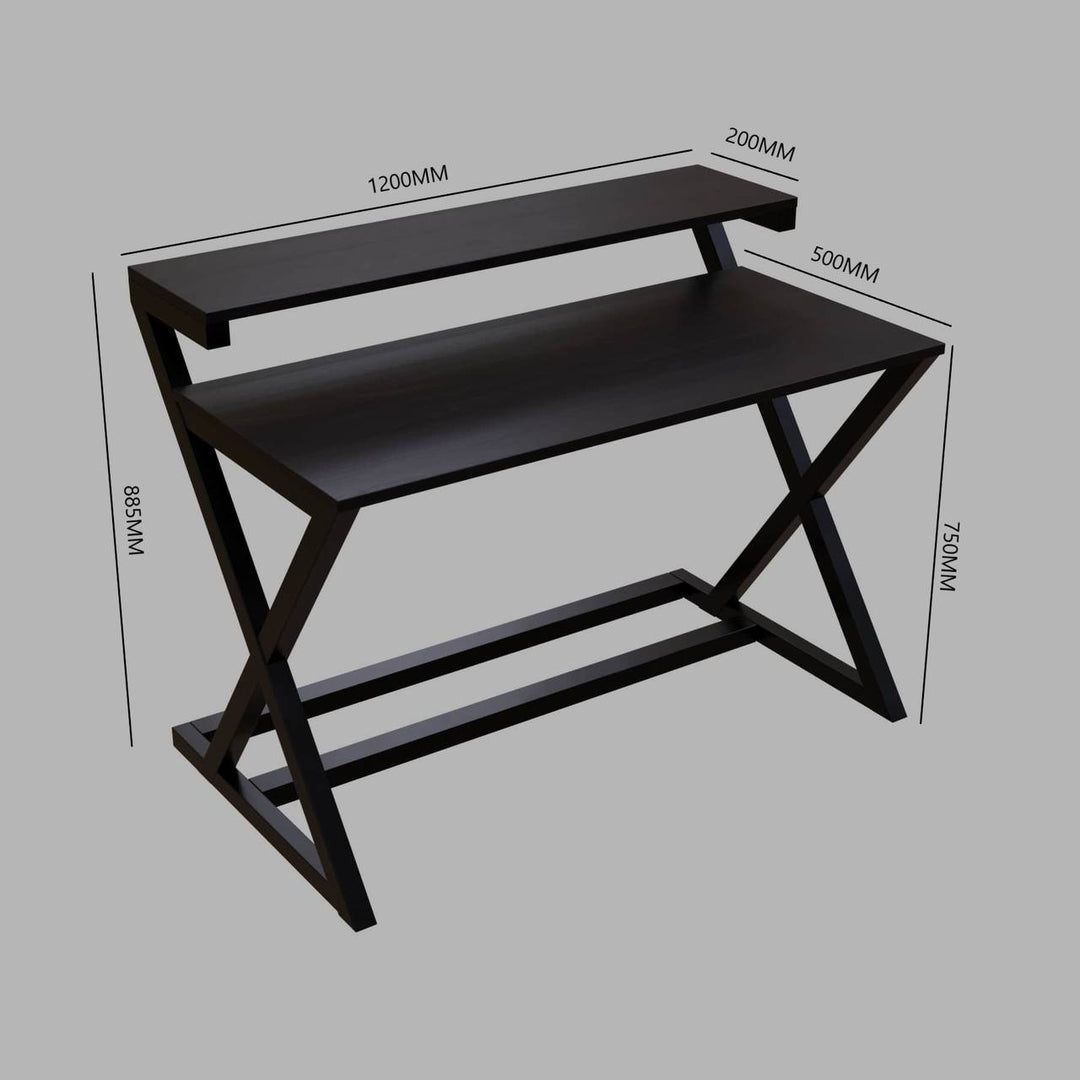 Austin Study Table in White Color with Upper Shelve | Computer Table | Study Table for Home