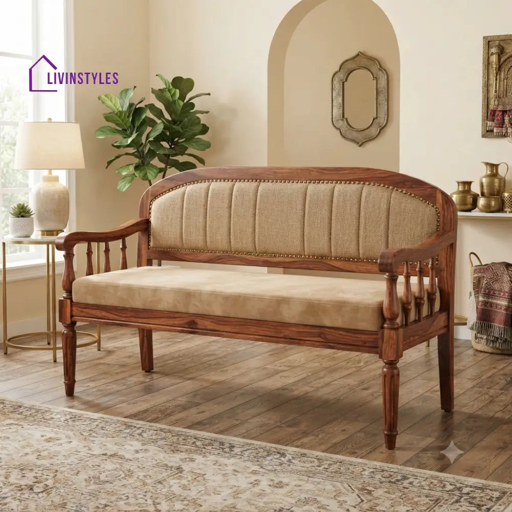 Piccolo Wooden Bench for Living Room | Bedroom | Extra Seating