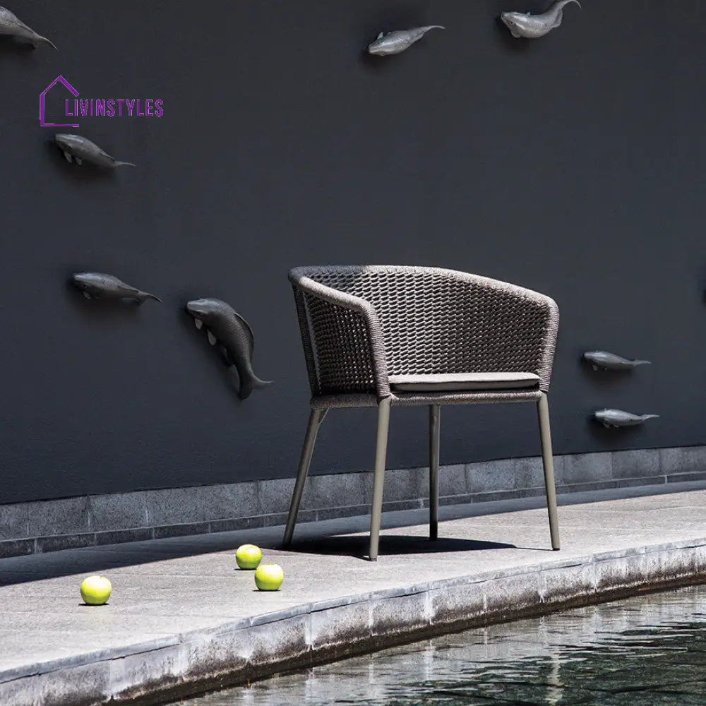 Pico Outdoor Patio Seating Set 2 Chairs and 1 Table Set (Black) Braided & Rope - Coffee Table Sets