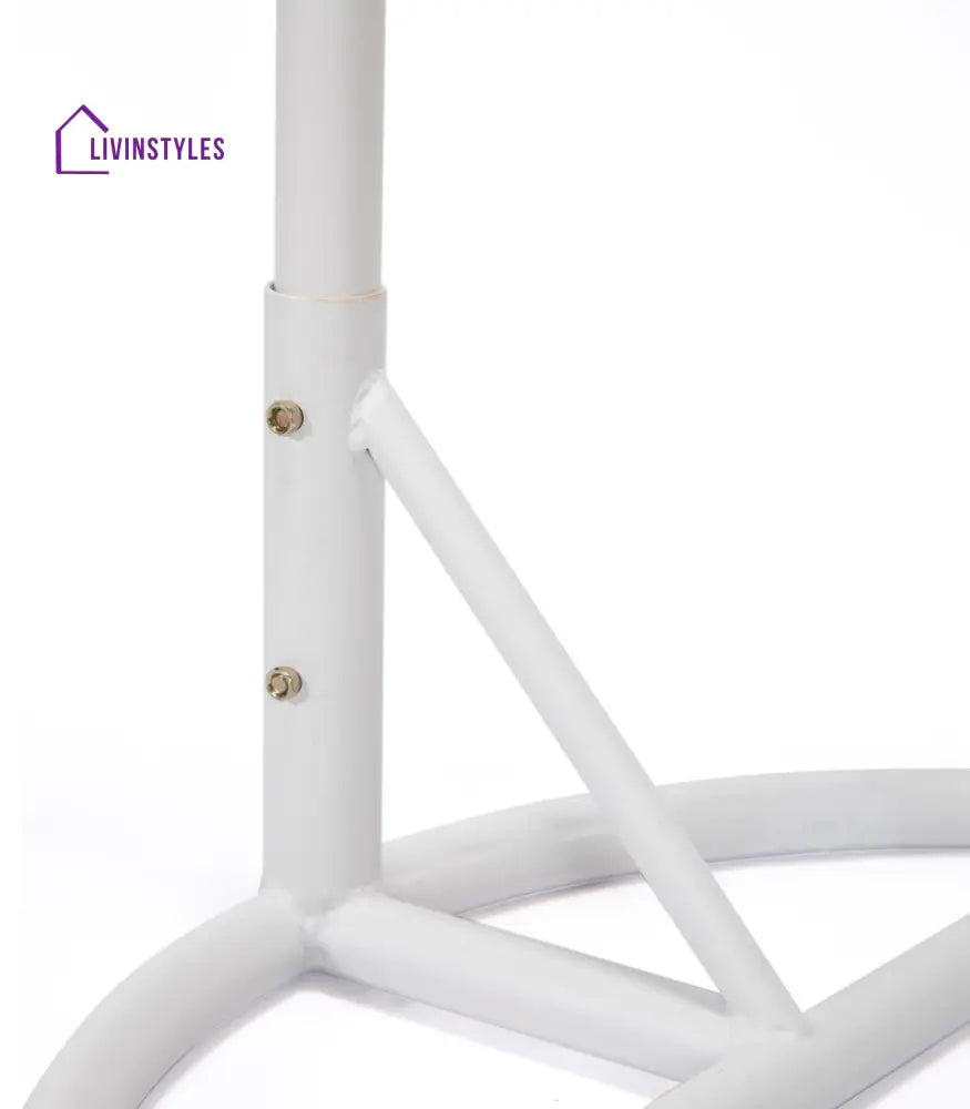 Pico Single Seater Hanging Swing With Stand For Balcony Garden (White) - Swings
