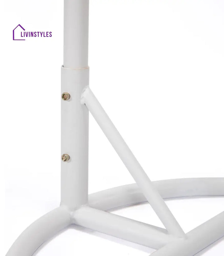 Pico Single Seater Hanging Swing With Stand For Balcony Garden (White) - Swings