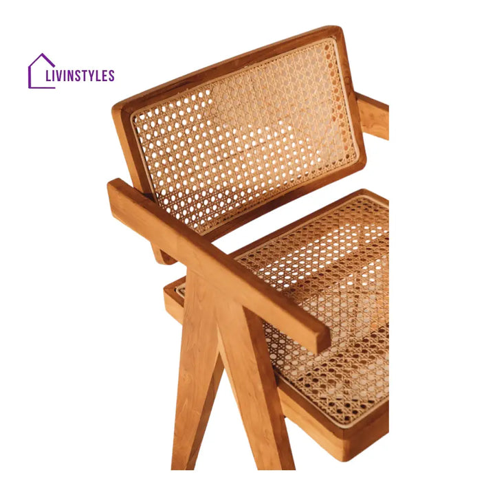 Pihu 6 Seater Dining Table Set With Rattan Chairs
