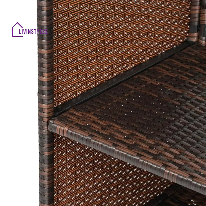 Pilar Outdoor Rattan Wicker Bar Table With Storage Selves - Bar Table