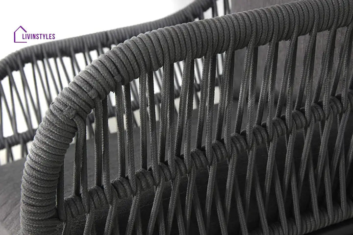 Pillar Outdoor Patio Seating Set 2 Chairs and 1 Table Set (Dark Grey) Braided & Rope - Coffee Table Sets
