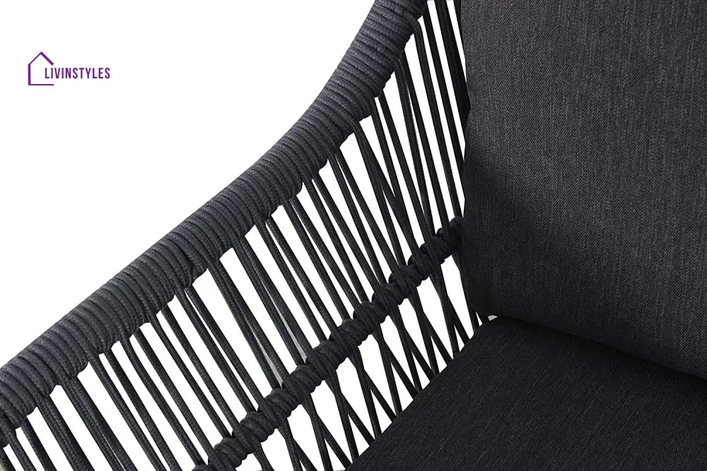 Pillar Outdoor Patio Seating Set 2 Chairs and 1 Table Set (Dark Grey) Braided & Rope - Coffee Table Sets