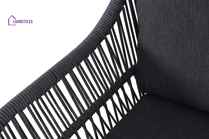 Pillar Outdoor Patio Seating Set 2 Chairs and 1 Table Set (Dark Grey) Braided & Rope - Coffee Table Sets
