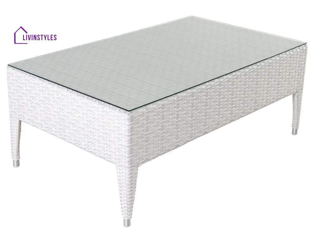 Pio Outdoor Sofa Set 2 Seater 2 Single seater and 1 Center Table (White) - Sofa Sets