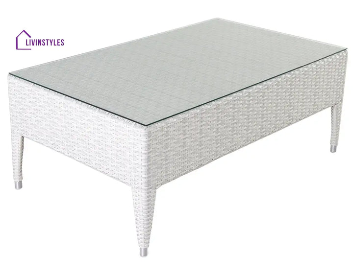 Pio Outdoor Sofa Set 2 Seater 2 Single seater and 1 Center Table (White) - Sofa Sets
