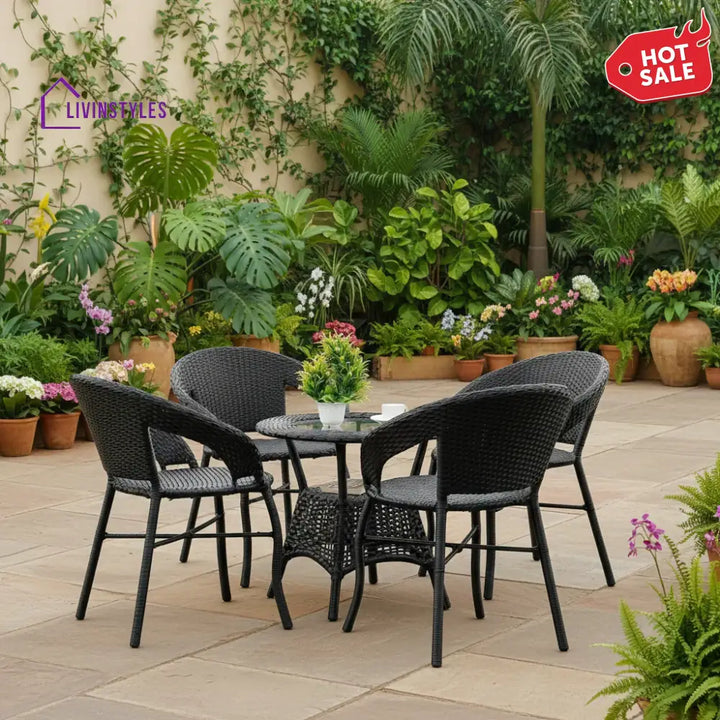 Piper 5-Piece Outdoor Rattan Wicker Patio Bistro Set Patio Set