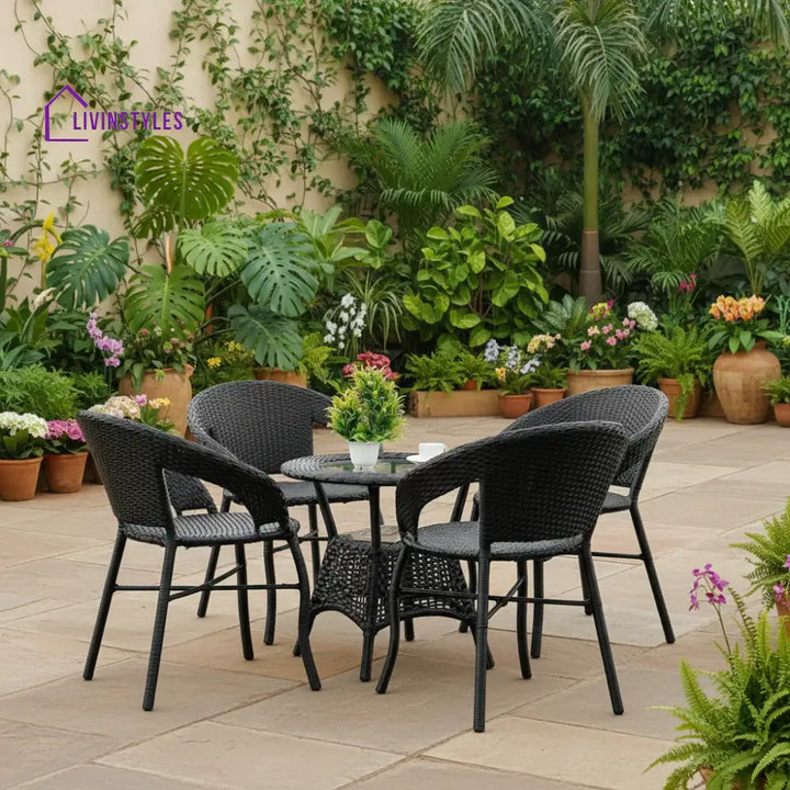 Piper 5-Piece Outdoor Rattan Wicker Patio Bistro Set Patio Set