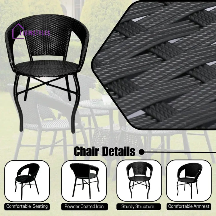 Piper 5-Piece Outdoor Rattan Wicker Patio Bistro Set Patio Set