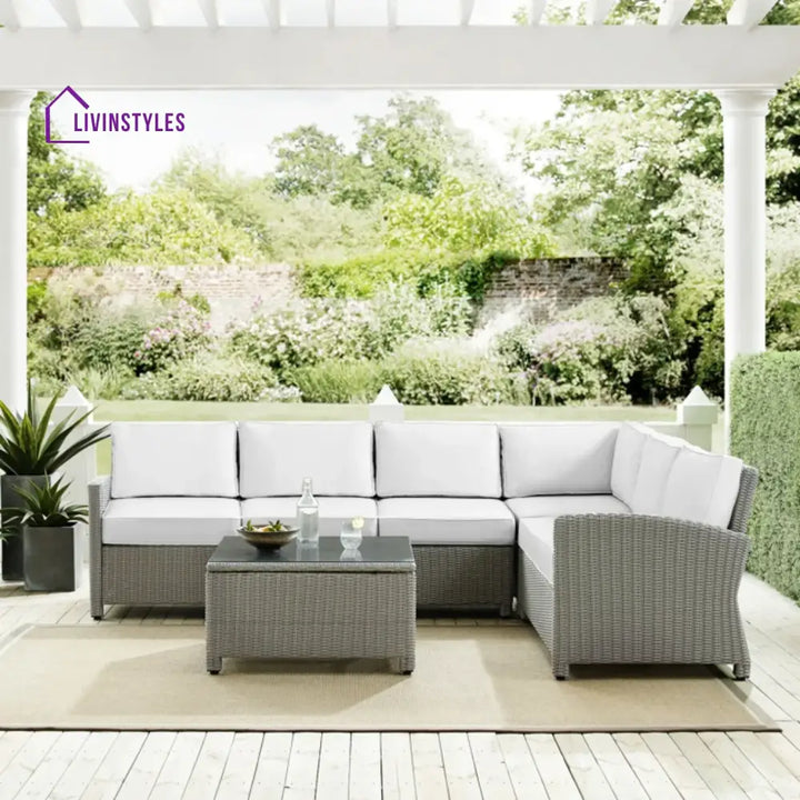 Piper L-Shape Outdoor Wicker Sofa Set - Sofa Set