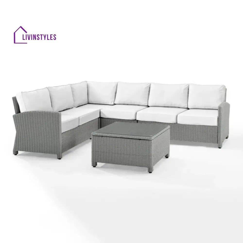 Piper L-Shape Outdoor Wicker Sofa Set - Sofa Set