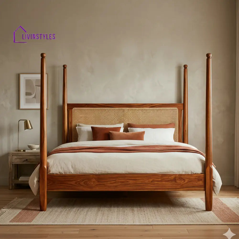 Piper Sheesham Wood Poster Bed Without Storage