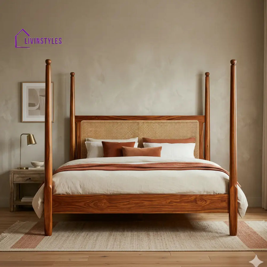 Piper Sheesham Wood Poster Bed Without Storage