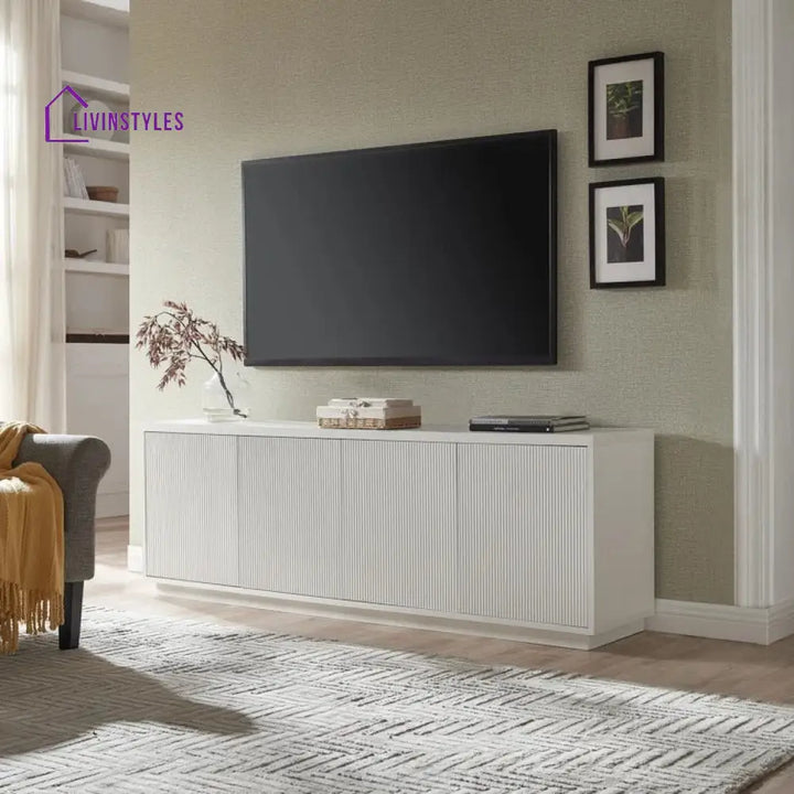 Piper Wooden Finish Tv Unit Stand for Living Room