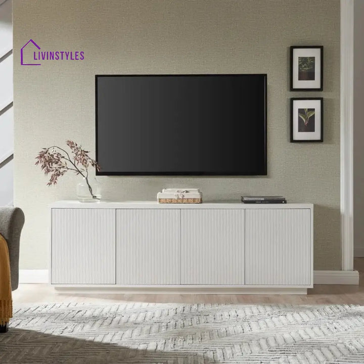 Piper Wooden Finish Tv Unit Stand for Living Room