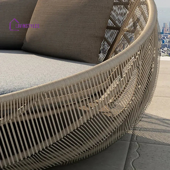 Piyush Outdoor Poolside Sunbed With Cushion Daybed (Grey)
