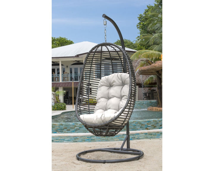 Borroni Single Seater Hanging Swing With Stand For Balcony , Garden Swing (Grey)