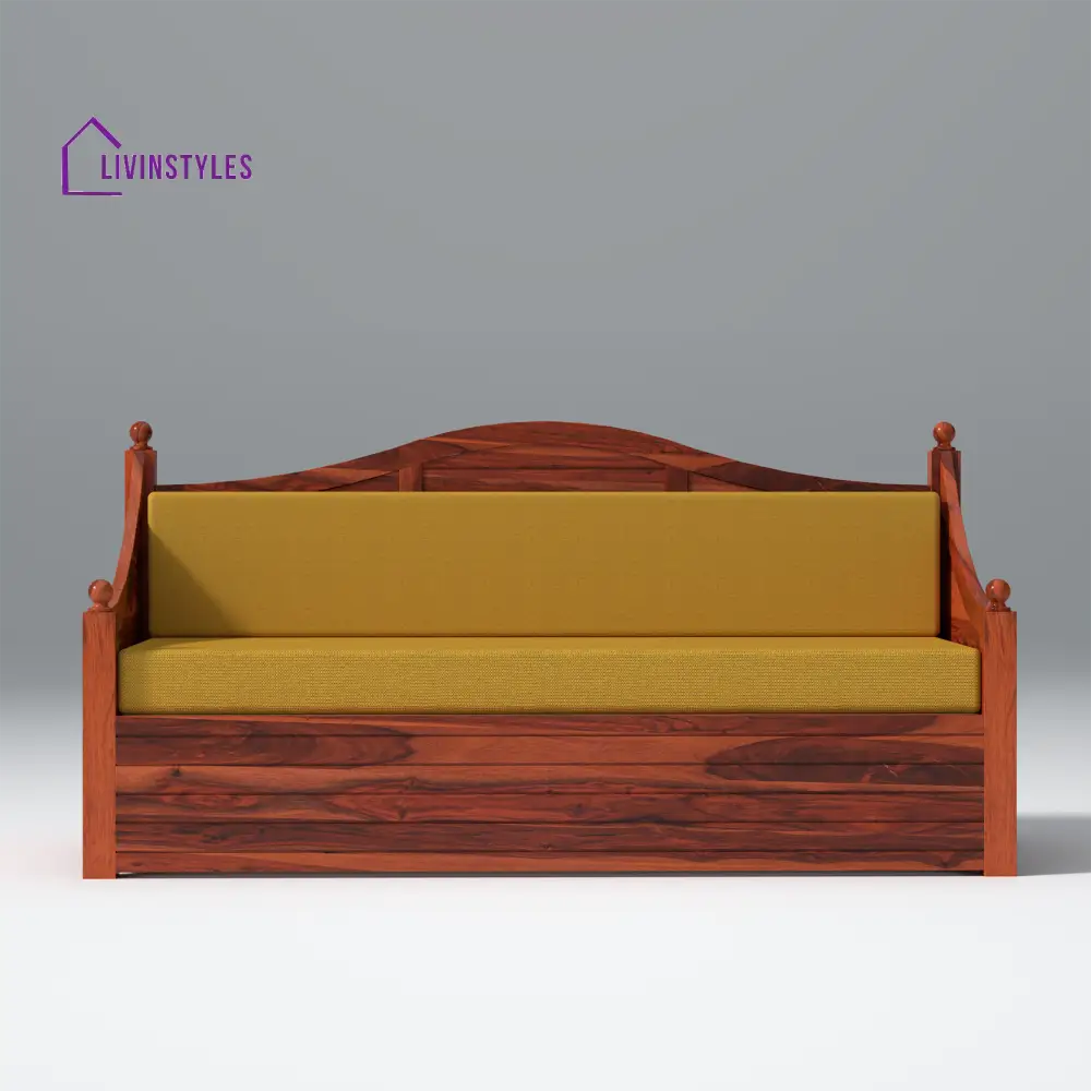Platon Nest Sheesham Wood Sofa Cum Bed In Reddish Rosewood sofa