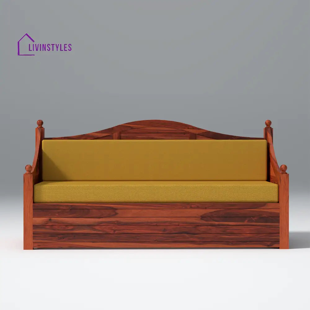 Platon Nest Sheesham Wood Sofa Cum Bed In Reddish Rosewood sofa