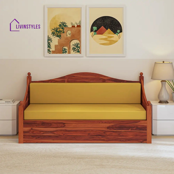 Platon Nest Sheesham Wood Sofa Cum Bed In Reddish Rosewood sofa