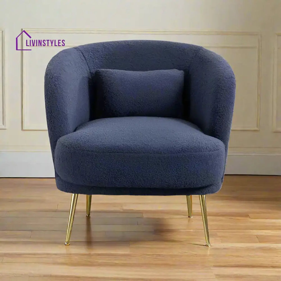 Plush Velvet Accent Chair Blue Furniture