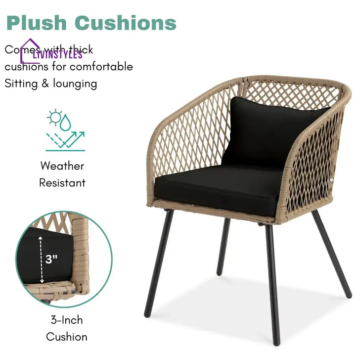 Poet Outdoor Wicker 3-Piece Patio Set - Patio Set