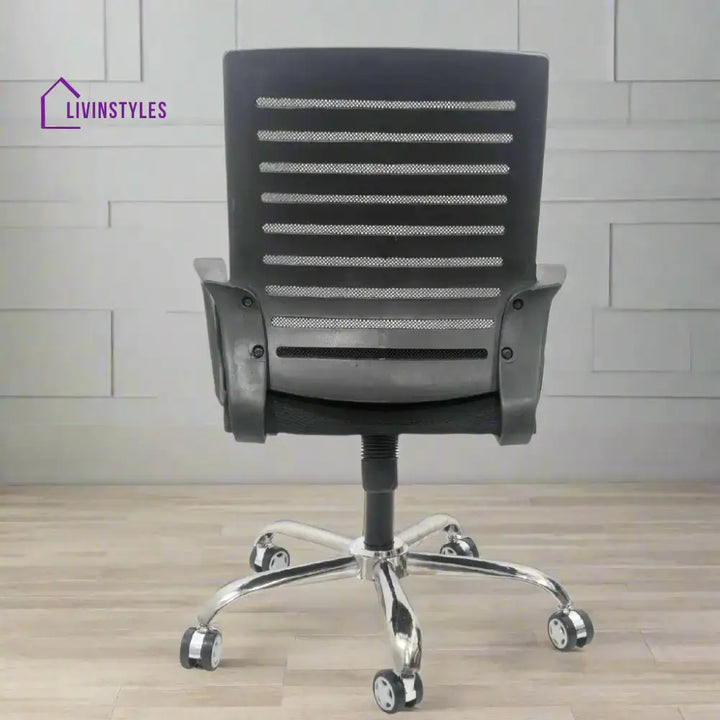 Polar Black Flow Mesh Comfortable Office Chair