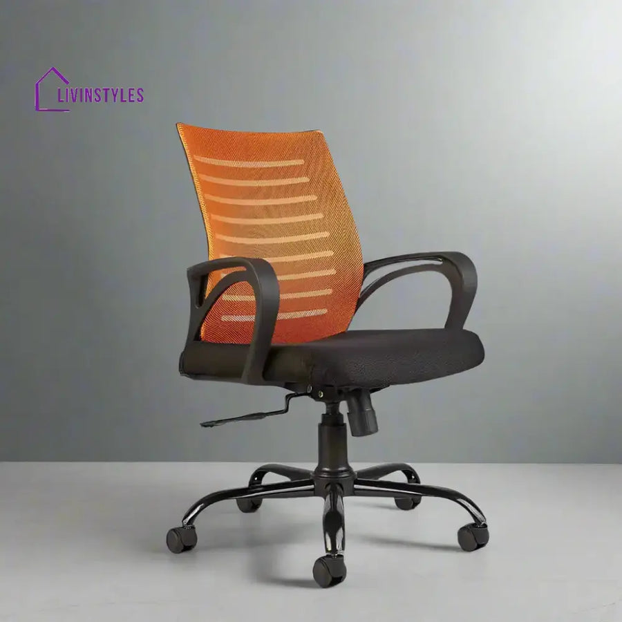 Polar Orange Flow Mesh Comfortable office Chair