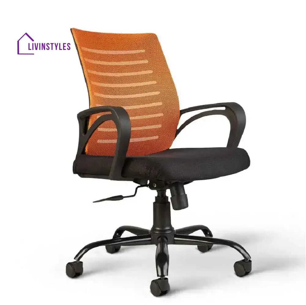 Polar Orange Flow Mesh Comfortable office Chair