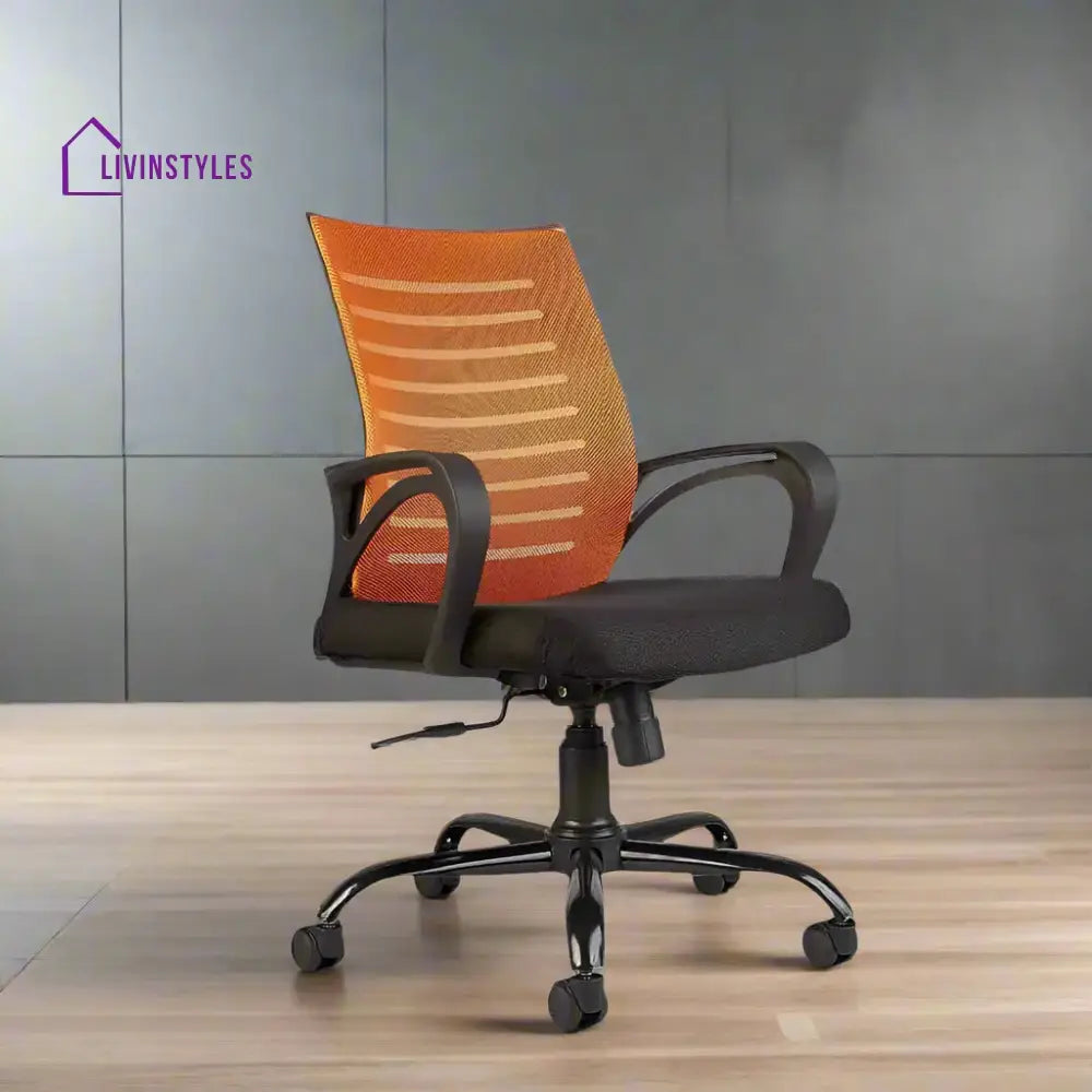 Polar Orange Flow Mesh Comfortable office Chair