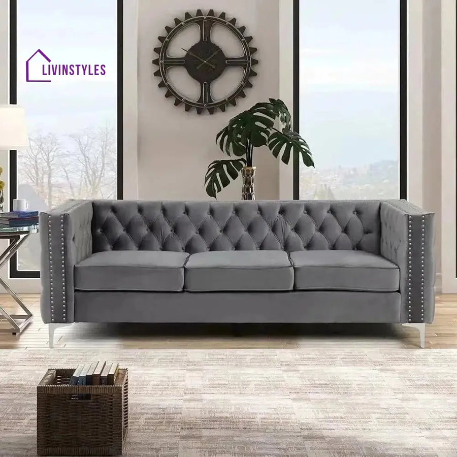 Polina 3 Seater Sofa for Living Room Grey