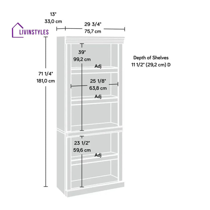 Polina Solid Wood Bookshelves | Bookshelf for Living Room | Bedroom | Drawing Room | Study Room