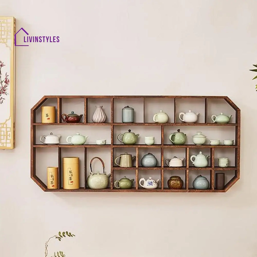 Polina Solid Wood Storage Shelves
