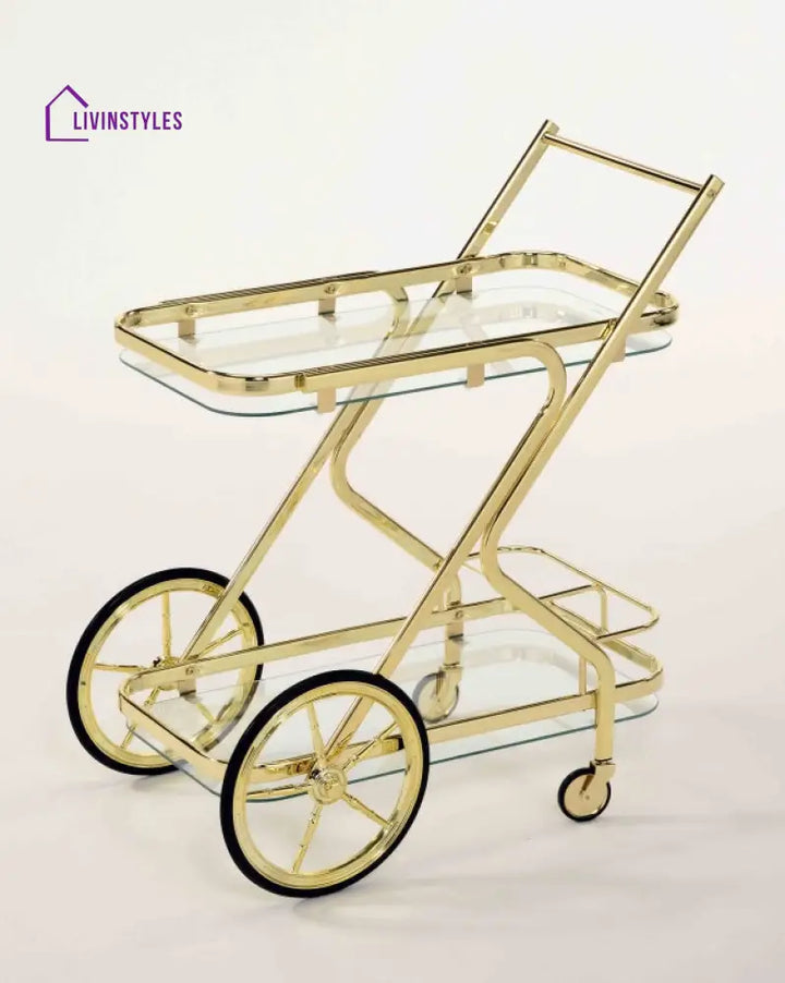 Poorva Bar Trolly | Serving In Stainless Steel With Glass