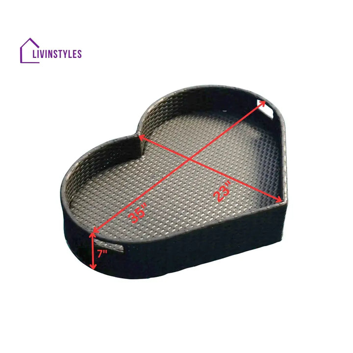Poorvi Luxury Floating Serving Tray For Swimming Pool - Brown (Heart Shape)