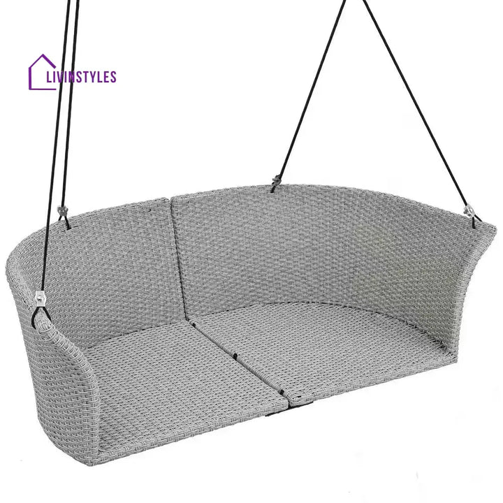 Portin Double Seater Hanging Swing Without Stand For Balcony Garden Swing (Grey) - Swings