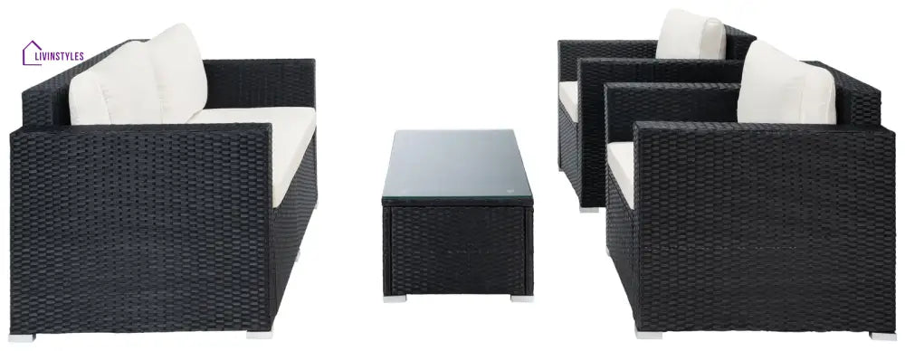Power Outdoor Sofa Set 2 Seater 2 Single seater and 1 Center Table Set (White) - Sofa Sets
