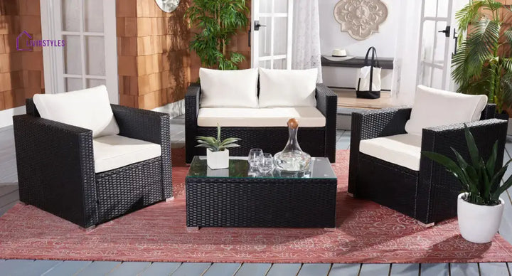 Power Outdoor Sofa Set 2 Seater 2 Single seater and 1 Center Table Set (White) - Sofa Sets